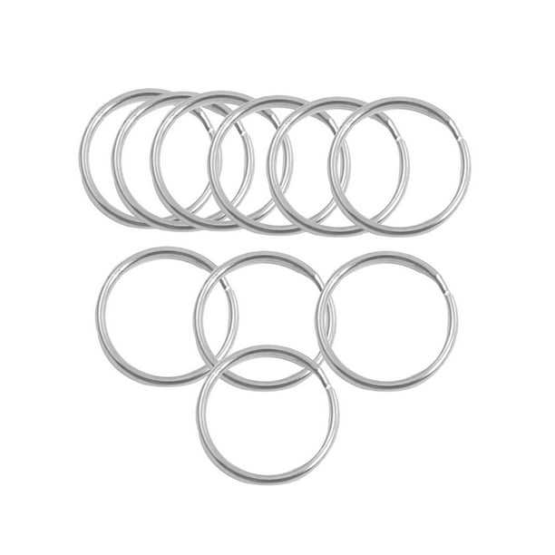 5/10Pcs Black Metal Key Ring Split Circle Loop Flat Key Chain Holder Accessories